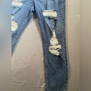 SO Women's Distressed Blue Skinny Jeans